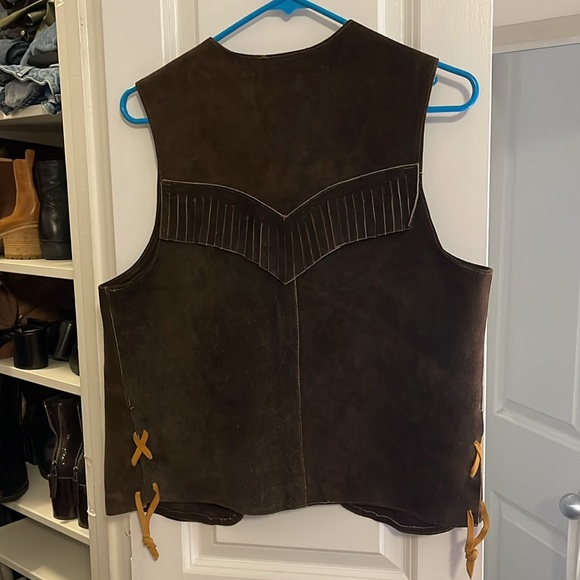 Vintage Brown Suede Vest - Western style - Picture 2 of 7